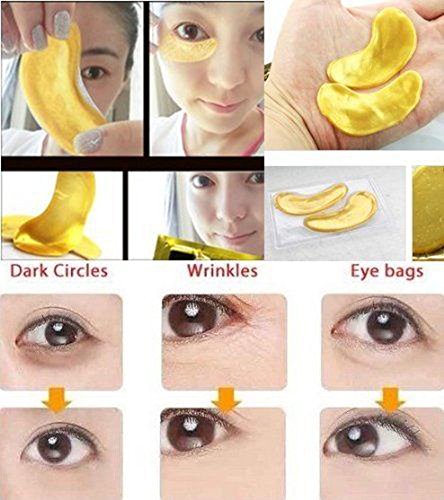 ✨ Pack de 10 Pares (20 Parches) de Mascarillas Hidratantes para Ojeras Gold ✨